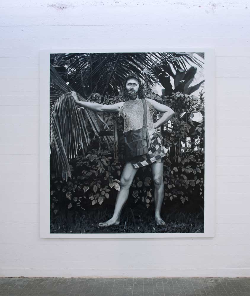 <em>Ernest Darling que l'on appelle l'homme de la nature, personnage exalté quoique malheureux n°2</em>, 2015 <br>acrylique sur toile <br>65 x 54 cm